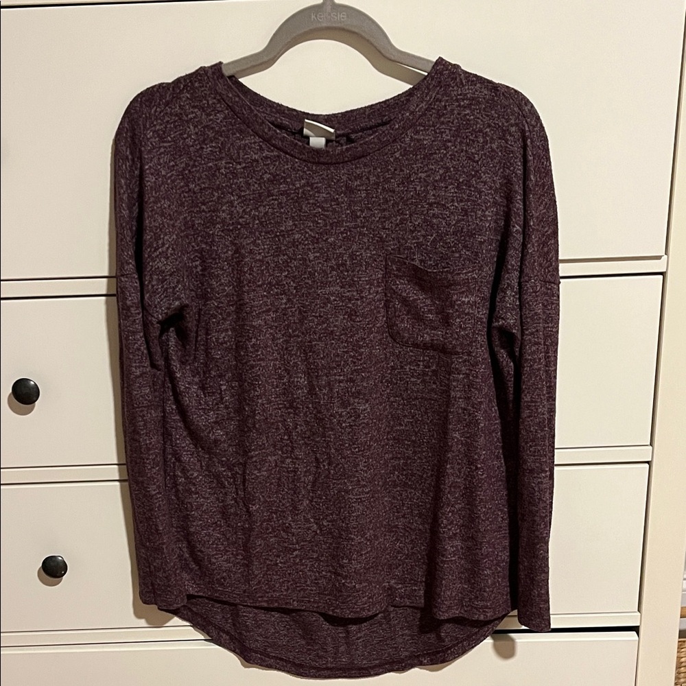 Women's Heathered Purple Long Sleeve Top